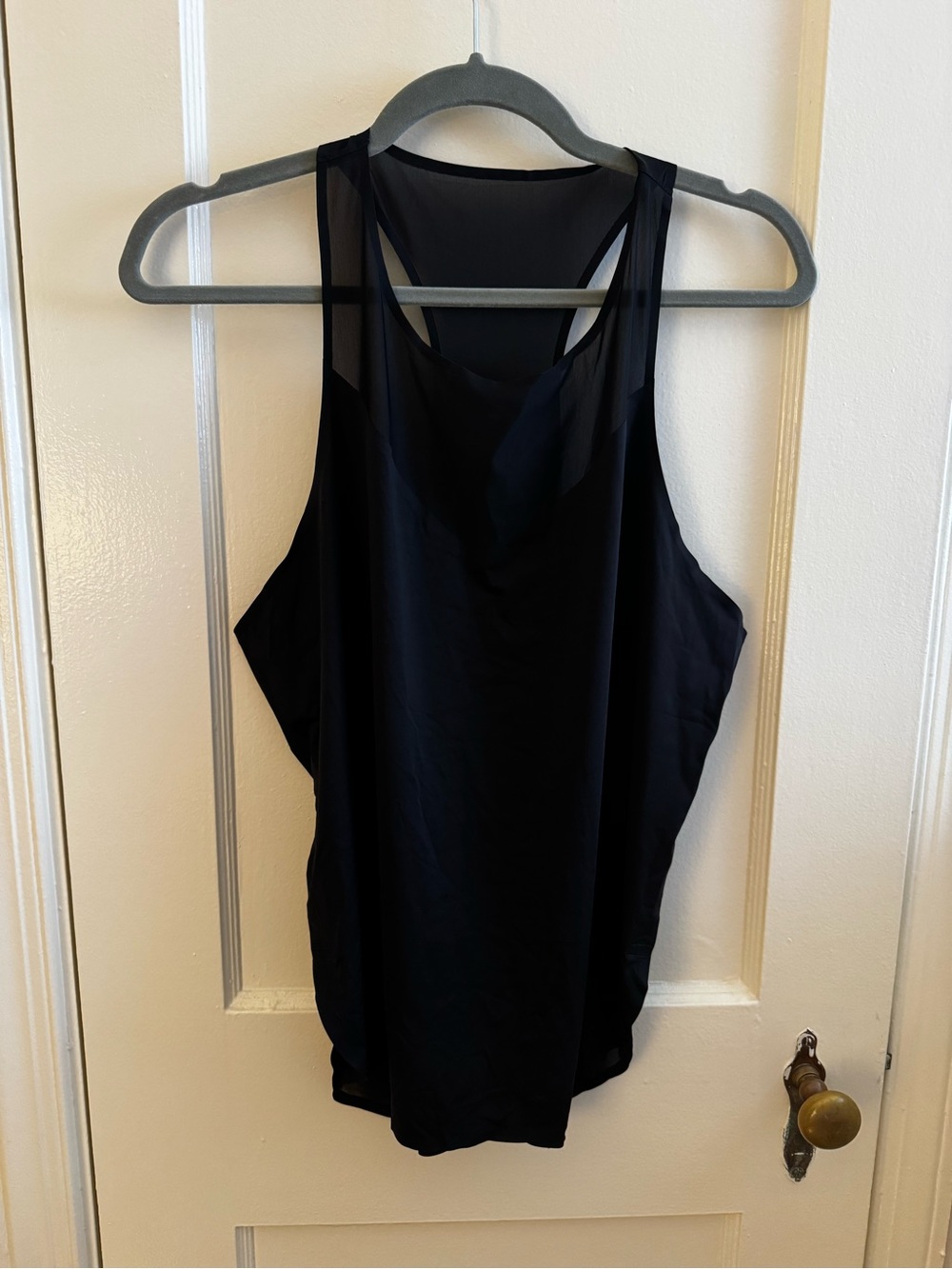 Athleta Black Mesh Racerback Tank Top